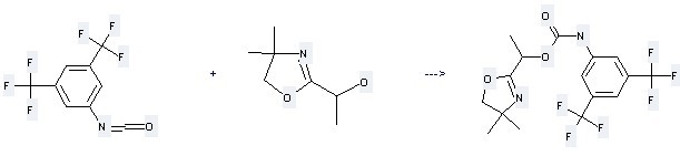 1-Isocyanato-3,5-bis(trifluoromethyl)benzene is used to produce 2-[N-(3,5-Ditrifluoromethylphenyl)carbamoyloxyethyl]-4,4-dimethyl-2-oxazoline